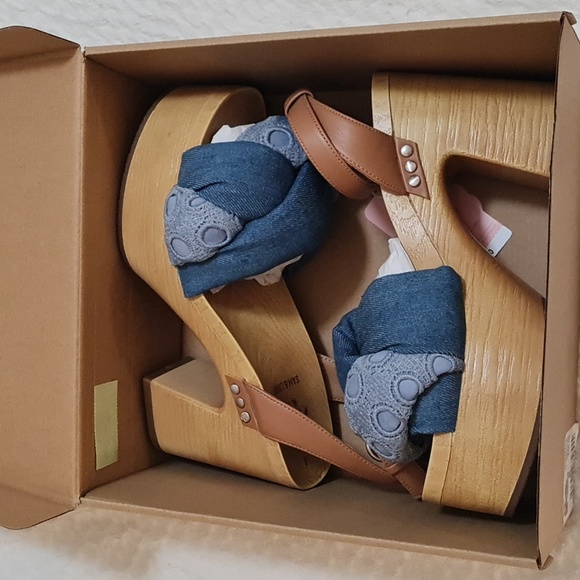 Sam & Libby Women's Cassandra Puffy Platform Sandal,Blue Various Sz - Picture 8 of 9